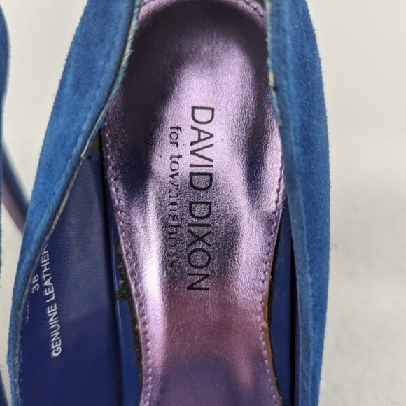 DAVID Dixon sax blue pumps heels leather suede size 8 - Picture 4 of 5